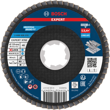 Lamelový kotouč Bosch EXPERT X782 s úhlovým profilem 115 mm G40 X-LOCK.